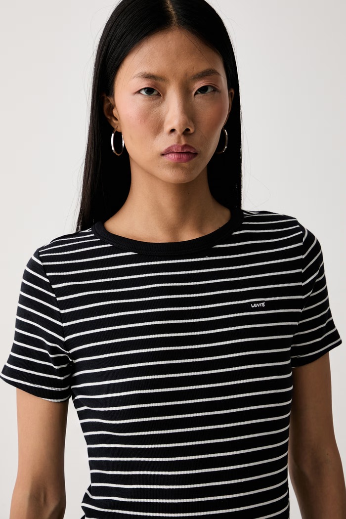 Levi's T-shirt damski bawełniany z elastanem HAYES 001J3 czarny