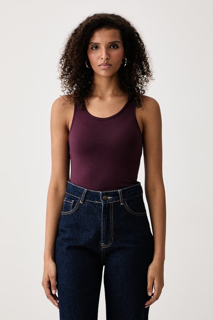 United Colors of Benetton Top damski z modalem 2-pack bordowy 3XCM1H00E