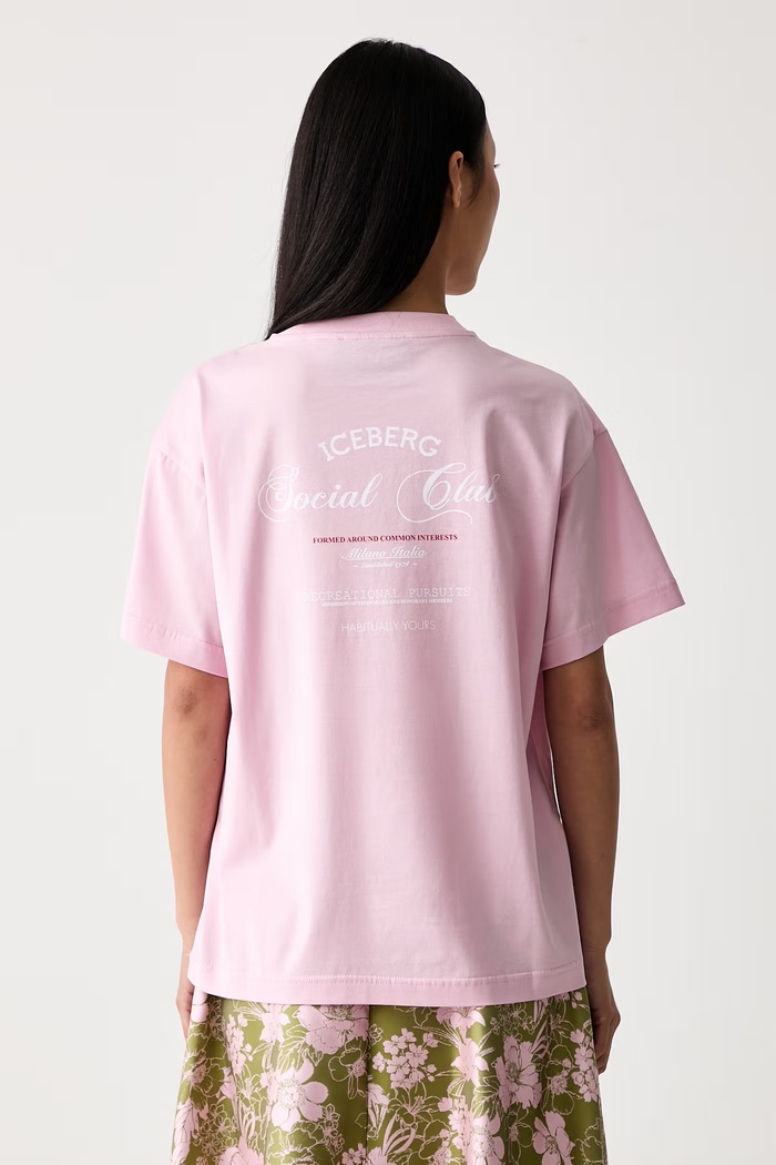Iceberg T-shirt damski bawełniany różowy FR05.6326