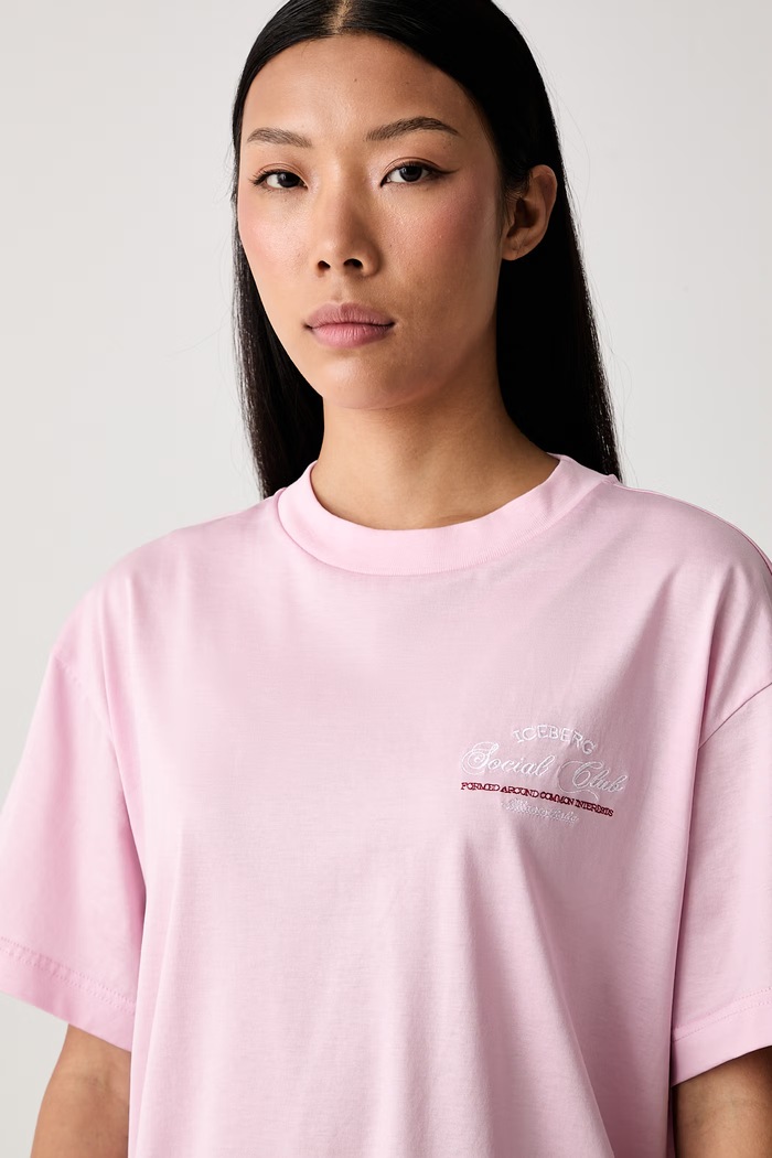 Iceberg T-shirt damski bawełniany różowy FR05.6326
