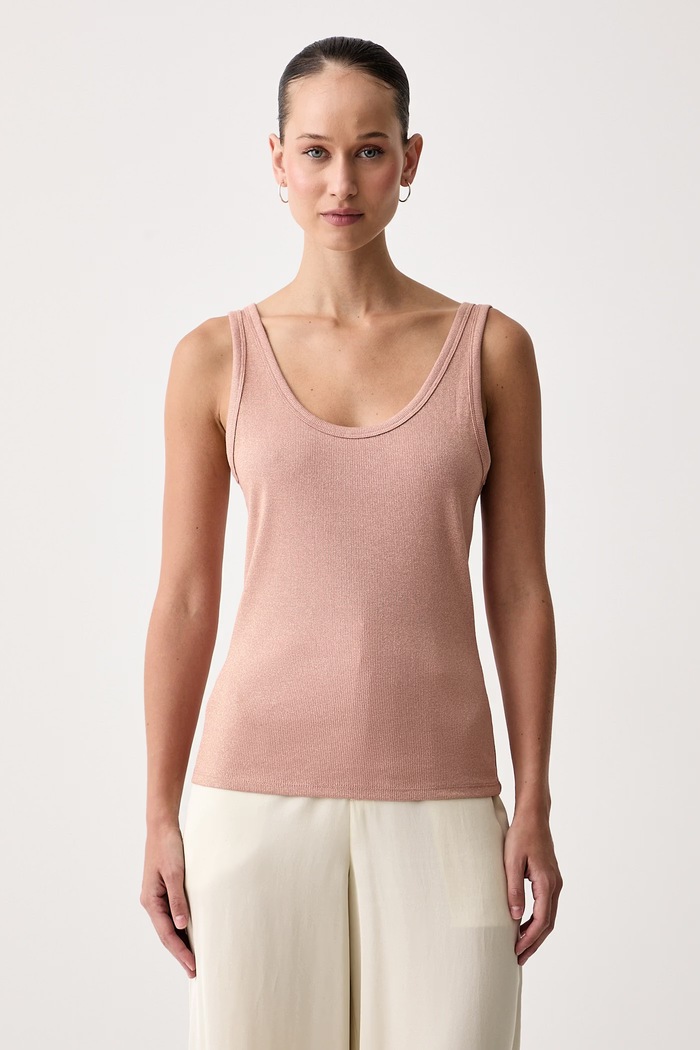 United Colors of Benetton Top dámský s bavlnou růžová 3LNCDH01H
