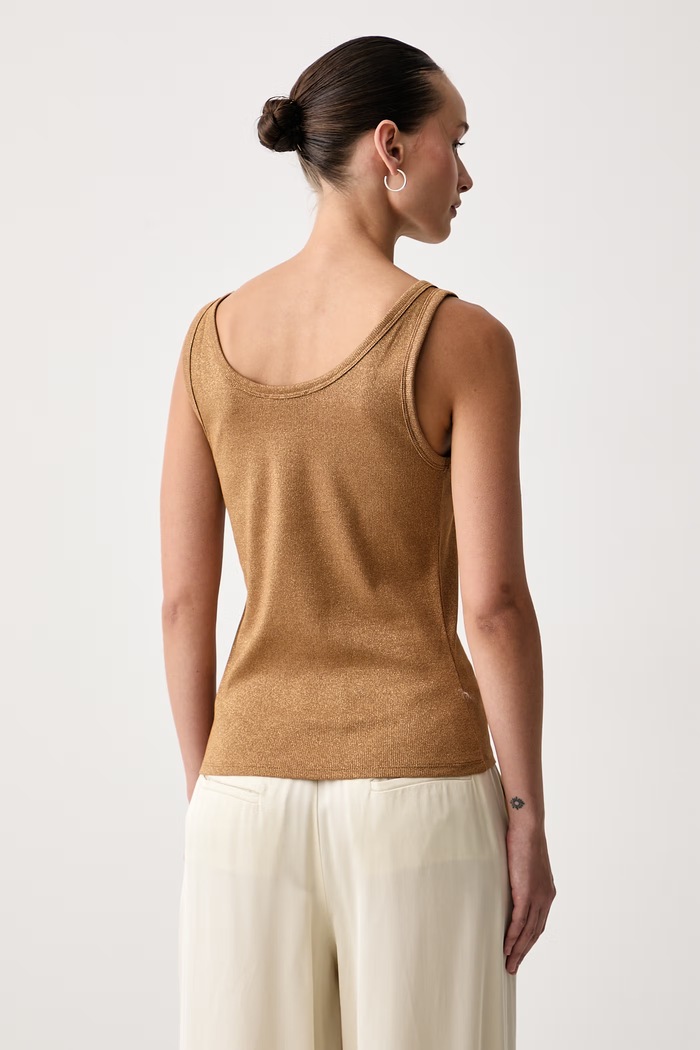 Odzież United Colors of Benetton Top damski z bawełną 3LNCDH01H brązowy