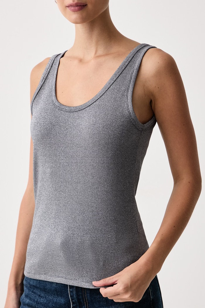 Odzież United Colors of Benetton Top damski z bawełną 3LNCDH01H szary