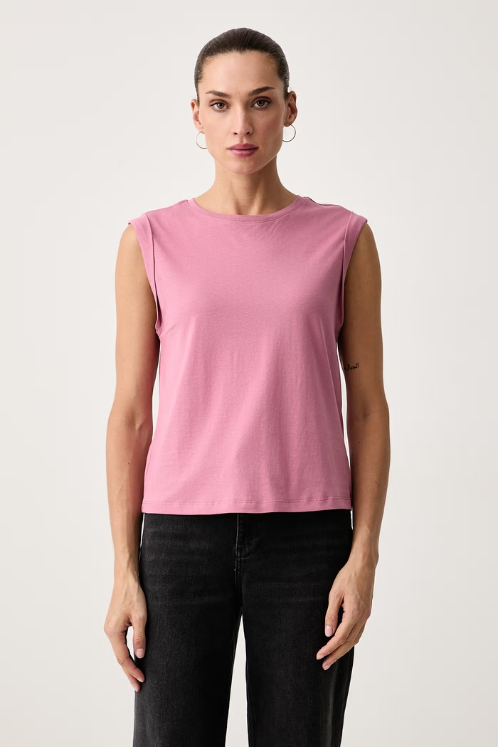 United Colors of Benetton Top ženski bombažen roza 38YTD10DA