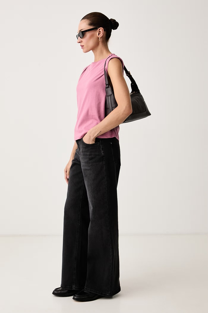 United Colors of Benetton Top ženski bombažen 38YTD10DA roza AW26