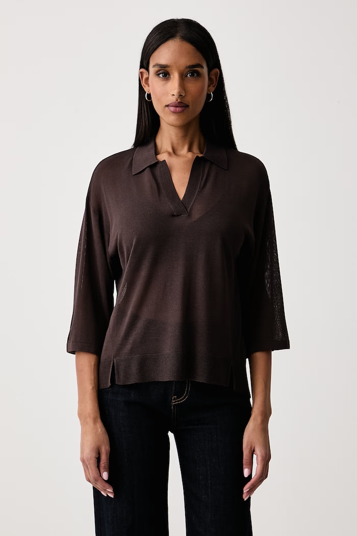 United Colors of Benetton Camicetta da donna con viscosa marrone 13I8D301P