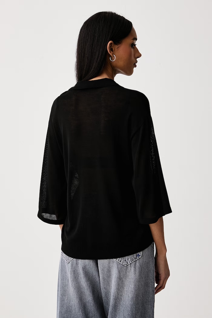 United Colors of Benetton Camicetta da donna con viscosa 13I8D301P nero AW26