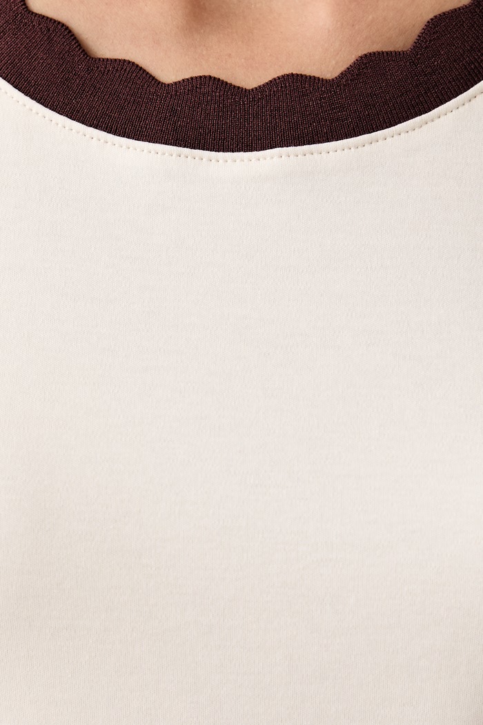 T-shirt γυναικείο βαμβακερό United Colors of Benetton μπεζ 3DCJD10DM