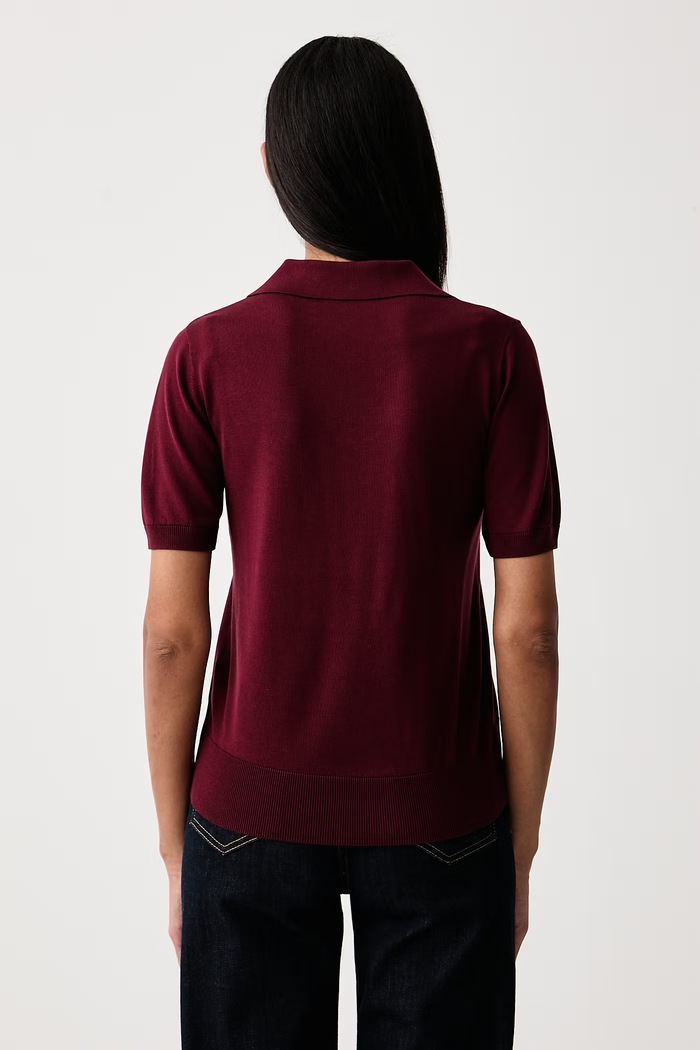 United Colors of Benetton Πόλο γυναικείο με lyocell 1UPXD301U μπορντό AW26