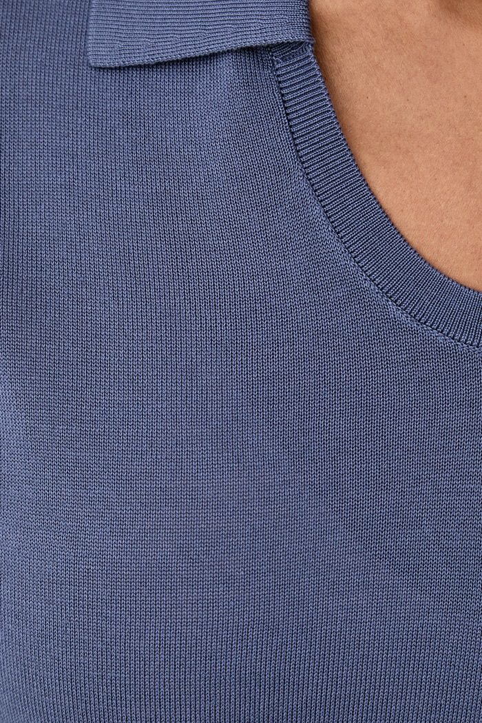 Πόλο γυναικείο με lyocell United Colors of Benetton 1UPXD301U μπλε