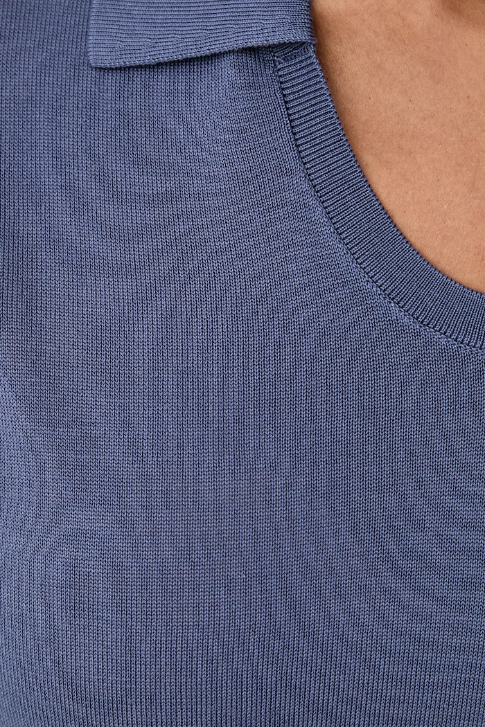 Πόλο γυναικείο με lyocell United Colors of Benetton 1UPXD301U μπλε