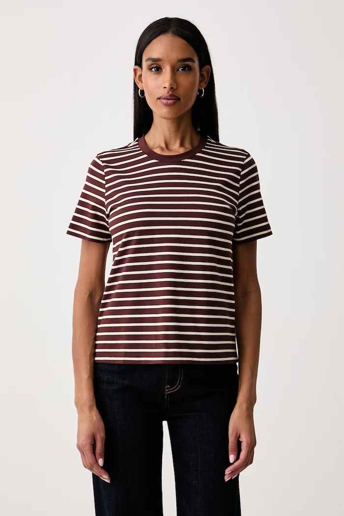 United Colors of Benetton T-shirt damski bawełniany brązowy 31DQD10DJ