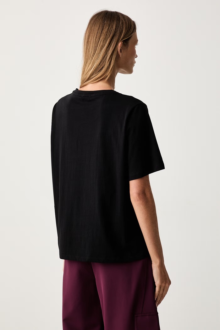 Odzież Liu Jo T-shirt damski bawełniany TF6243.JS923 czarny