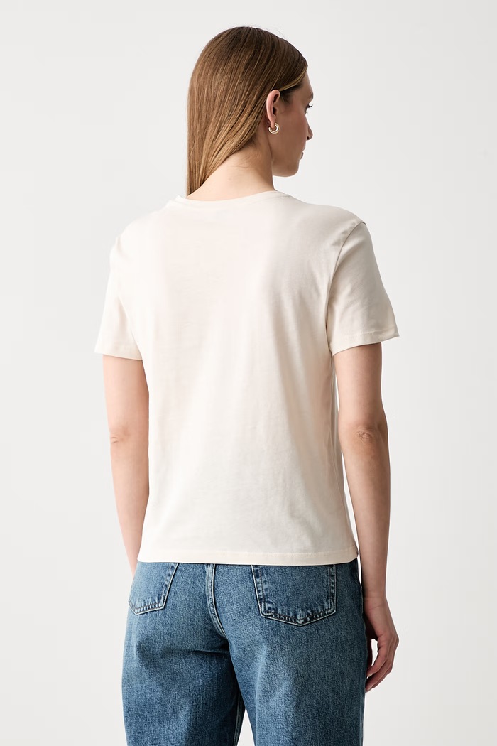 Odzież Liu Jo T-shirt damski bawełniany WF6348.J6308 beżowy