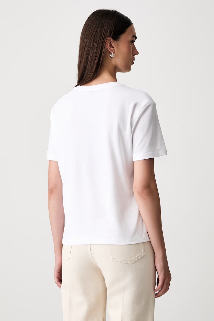 Odzież Liu Jo T-shirt damski bawełniany WF6320.JS923 biały