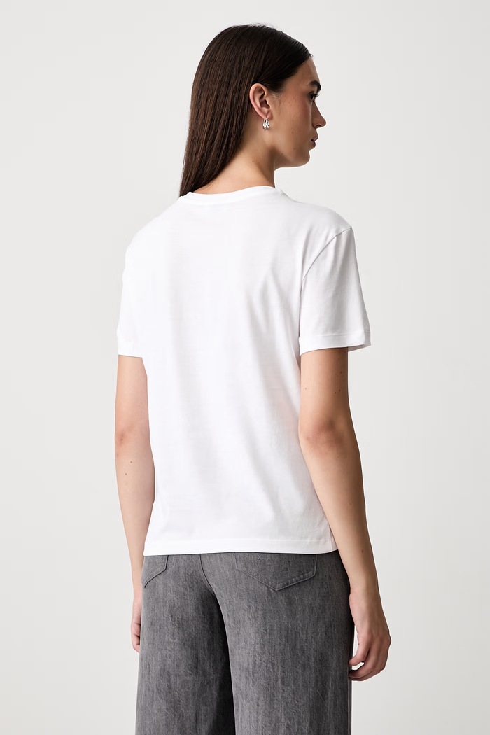 Odzież Liu Jo T-shirt damski bawełniany WF6320.JS923 biały