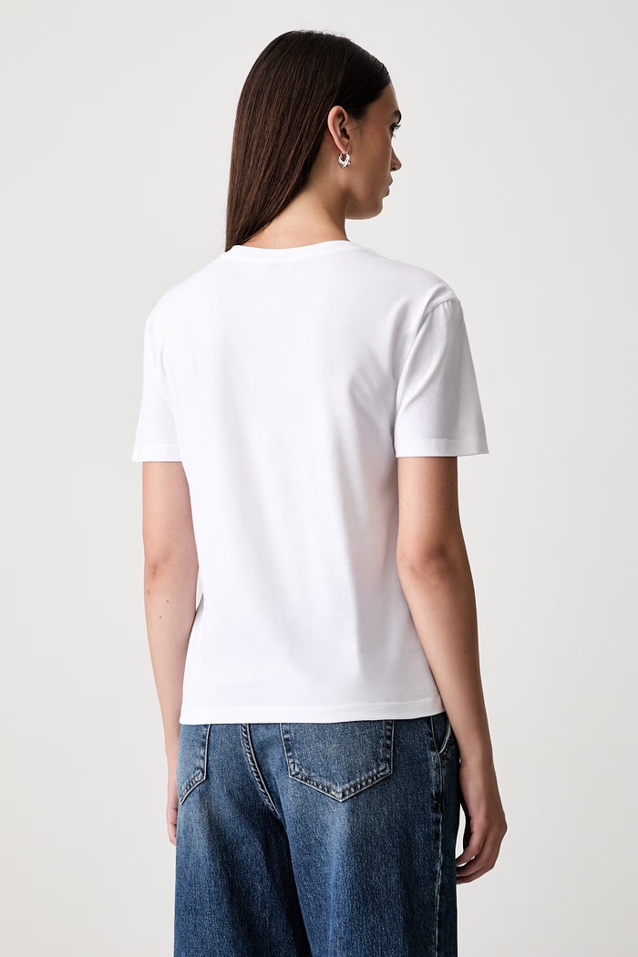 Odzież Liu Jo T-shirt damski bawełniany WF6079.JS923 biały