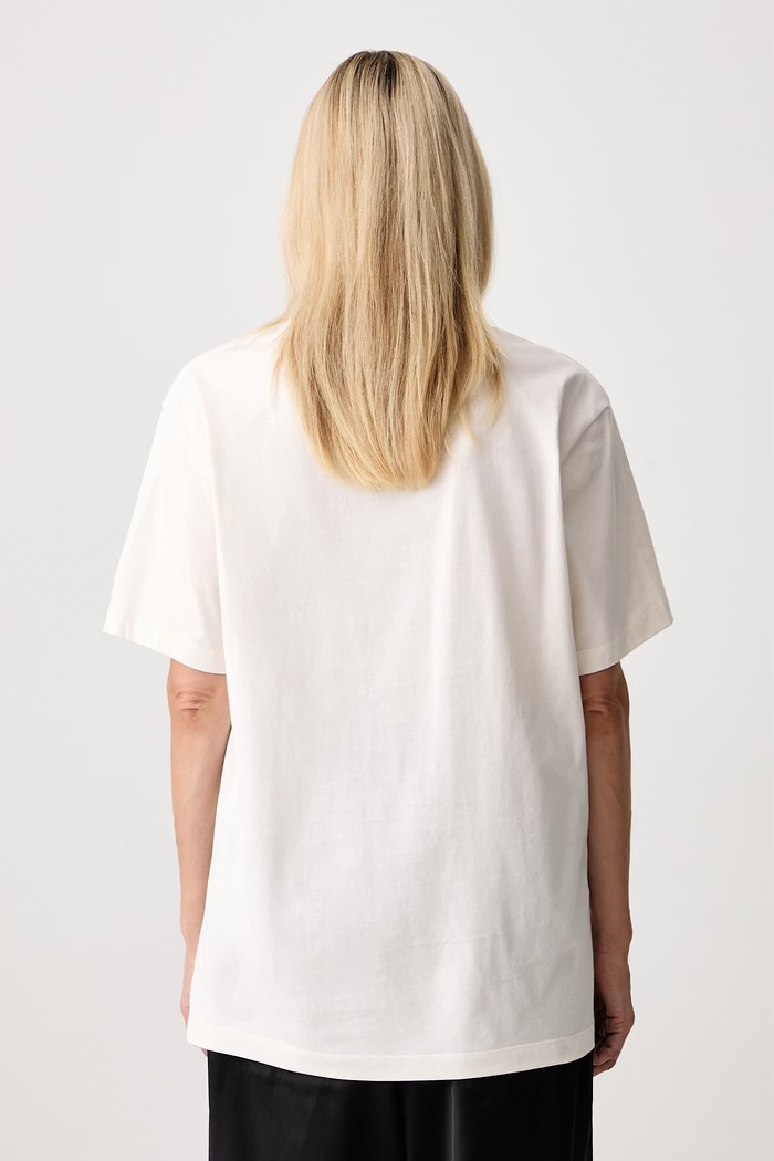 Odjeća Y-3 LOGO LS TEE oversize majica kratkih rukava od pamuka za žene KW8184.D bež