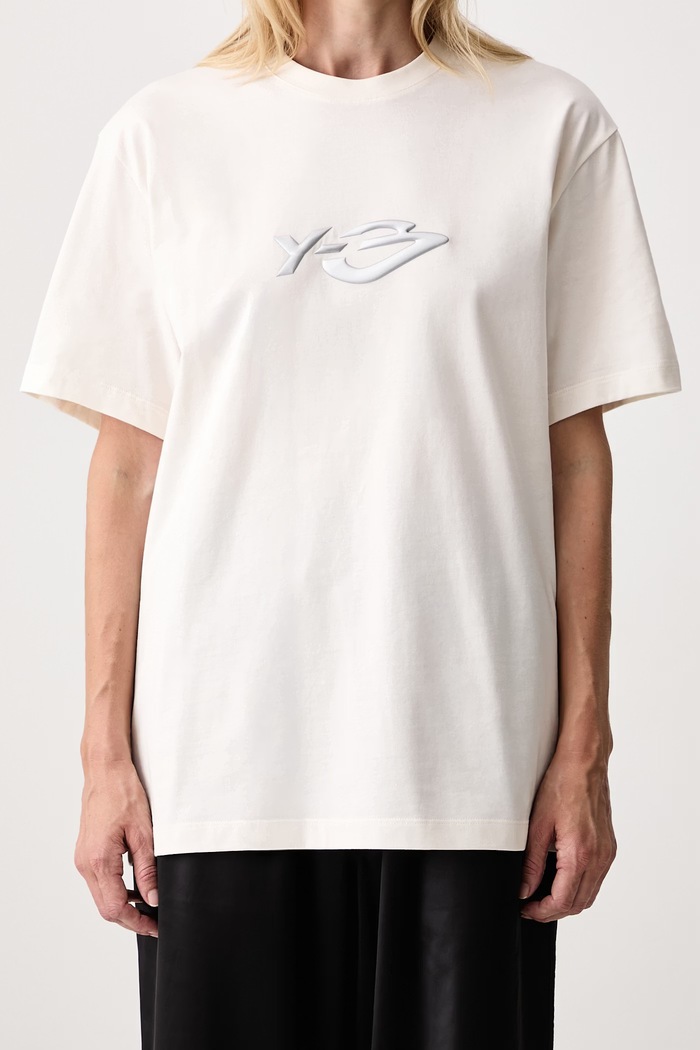 LOGO LS TEE oversize majica kratkih rukava od pamuka za žene Y-3 bež KW8184.D