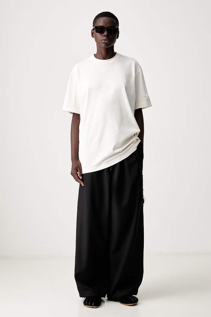 Y-3 REG SS TEE T-shirt bawełniany damski KQ9782.D beżowy AW26