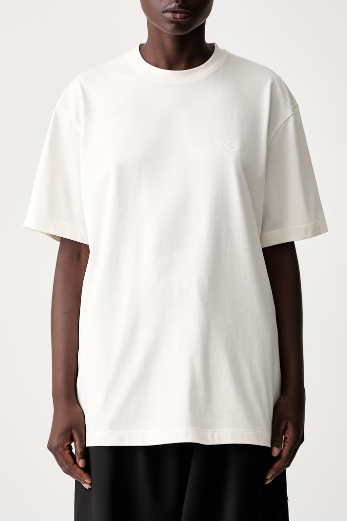 Y-3 REG SS TEE T-shirt bawełniany damski KQ9782.D beżowy