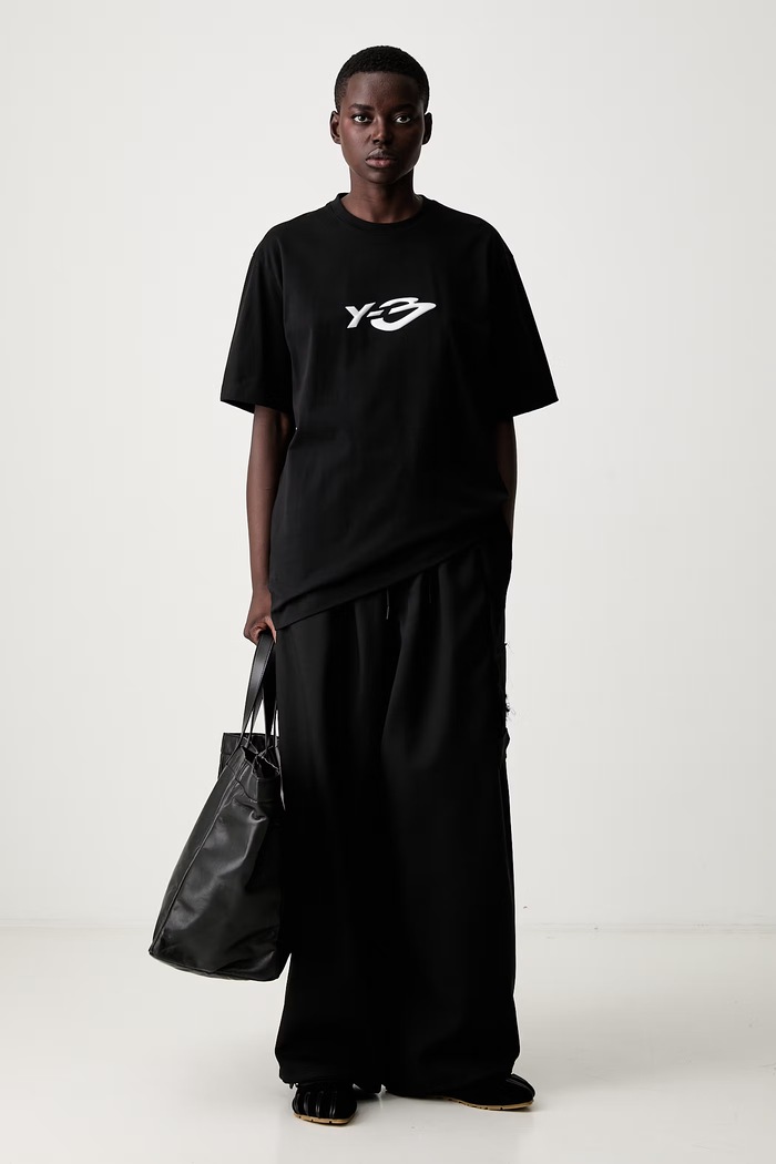 Y-3 LOGO LS TEE T-shirt bawełniany damski KQ8579.D czarny AW26