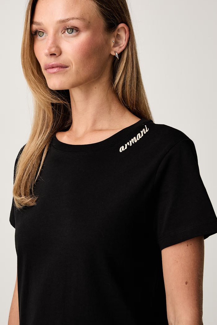 Armani Exchange футболка для женщин из хлопка чёрный XW003260.AF10356