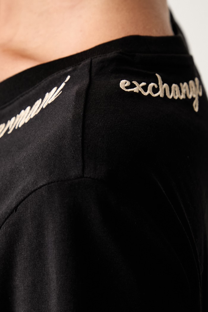 Armani Exchange футболка для женщин из хлопка XW003260.AF10356 чёрный
