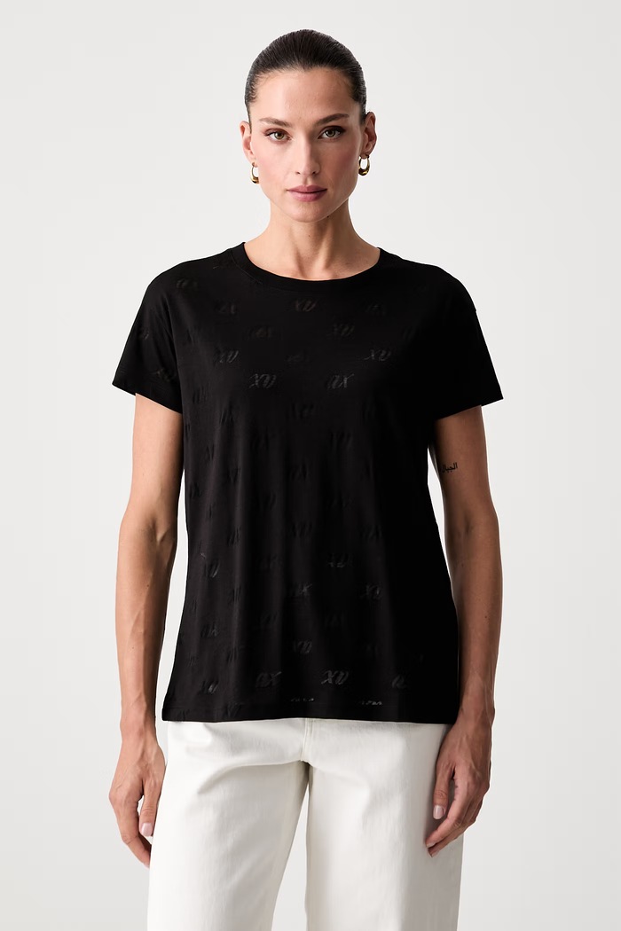 Armani Exchange T-shirt damski z bawełną czarny XW002770.AF10835