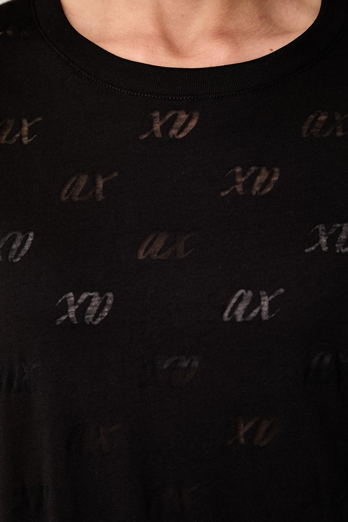 Armani Exchange T-shirt damski z bawełną XW002770.AF10835 czarny