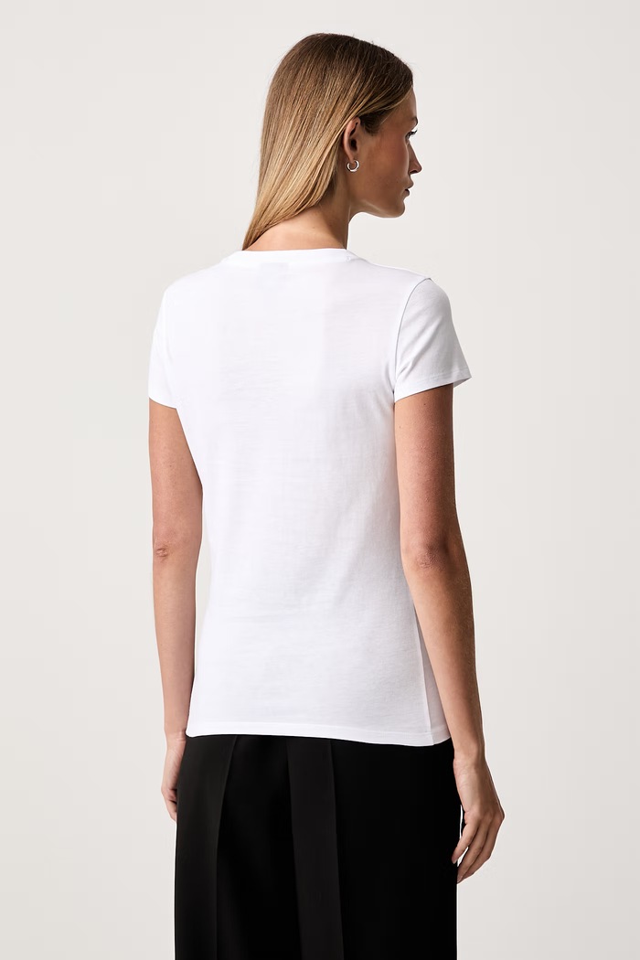 Odzież Armani Exchange T-shirt damski bawełniany XW002768.AF10356 biały