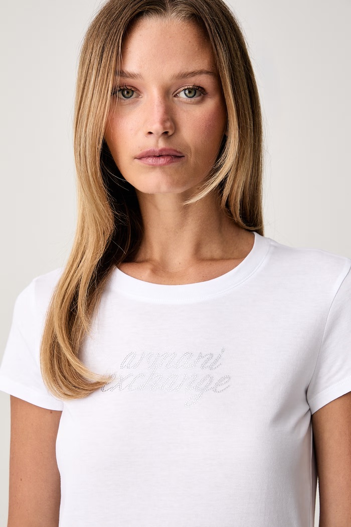 Armani Exchange T-shirt damski bawełniany biały XW002768.AF10356