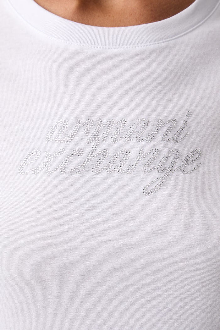 Armani Exchange T-shirt damski bawełniany XW002768.AF10356 biały