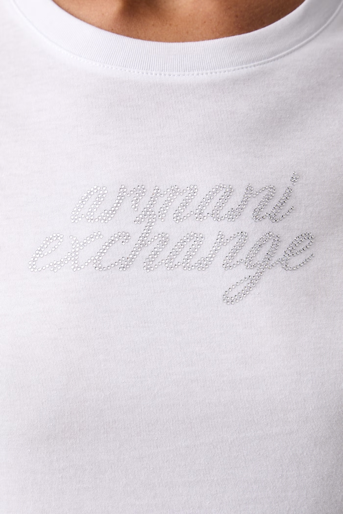 Armani Exchange T-shirt damski bawełniany XW002768.AF10356 biały