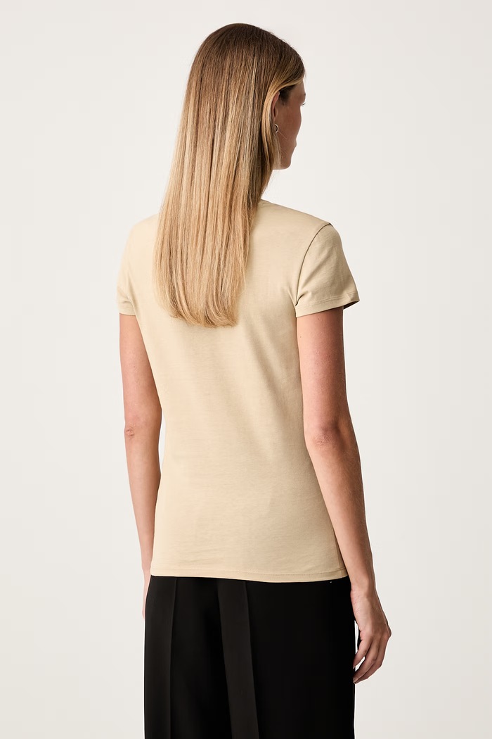 Odzież Armani Exchange T-shirt damski bawełniany XW002768.AF10356 beżowy