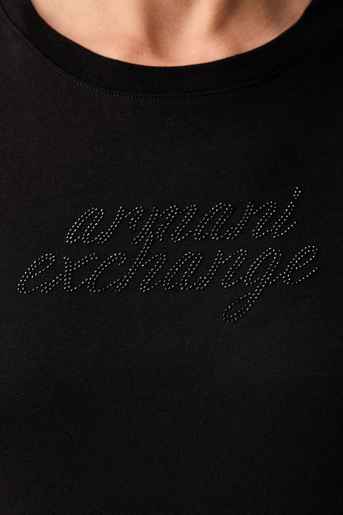 Armani Exchange majica za žene od pamuka XW002768.AF10356 crna