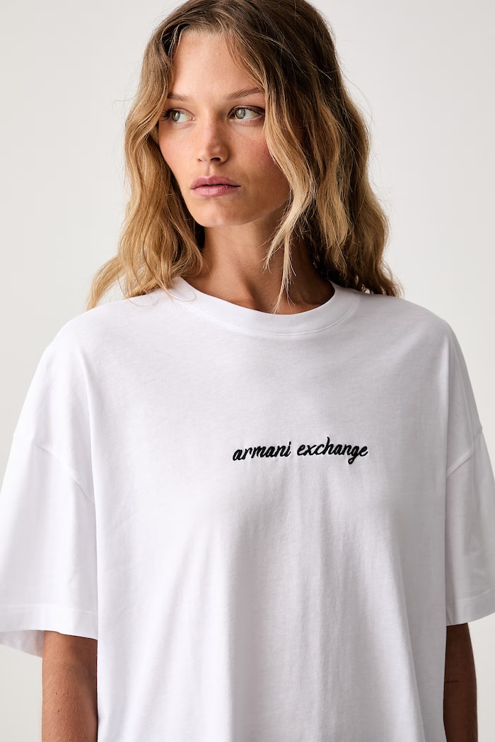 Armani Exchange kratka majica ženska bombažna bela XW002766.AF10356