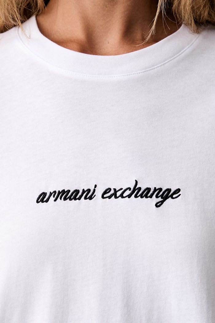 Armani Exchange kratka majica ženska bombažna XW002766.AF10356 bela