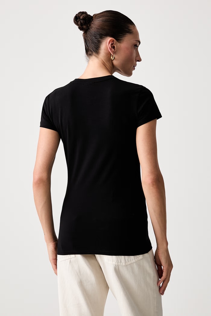 Odzież Armani Exchange T-shirt damski bawełniany z elastanem XW002765.AF16294 czarny