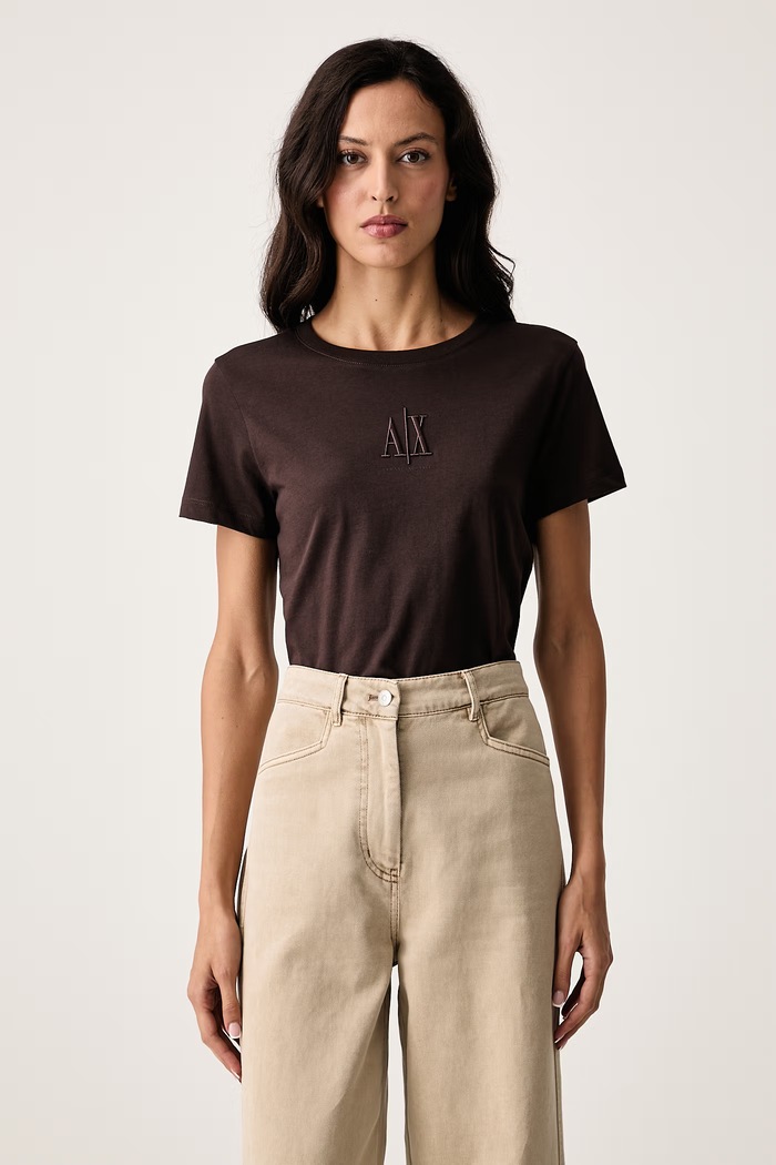 Armani Exchange Tričko dámske bavlnené hnedá XW003063.AF10356