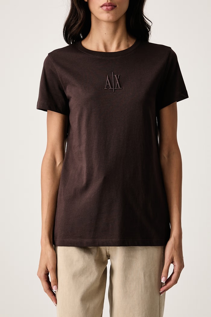Tričko dámske bavlnené Armani Exchange XW003063.AF10356 hnedá