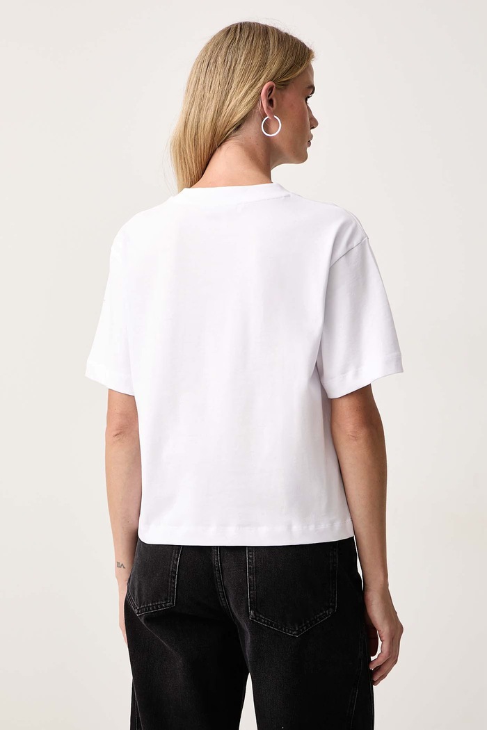 Odzież MUNTHE T-shirt damski bawełniany BELLAMY 263114026366 biały