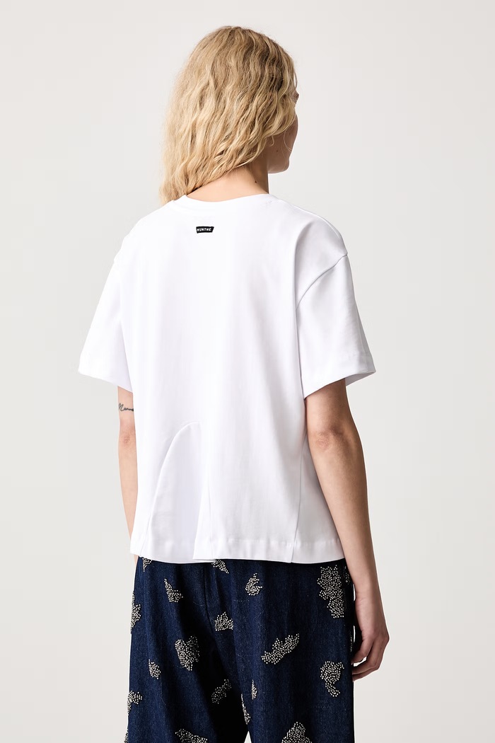 Odzież MUNTHE T-shirt damski bawełniany VUPITER 263111526361 biały