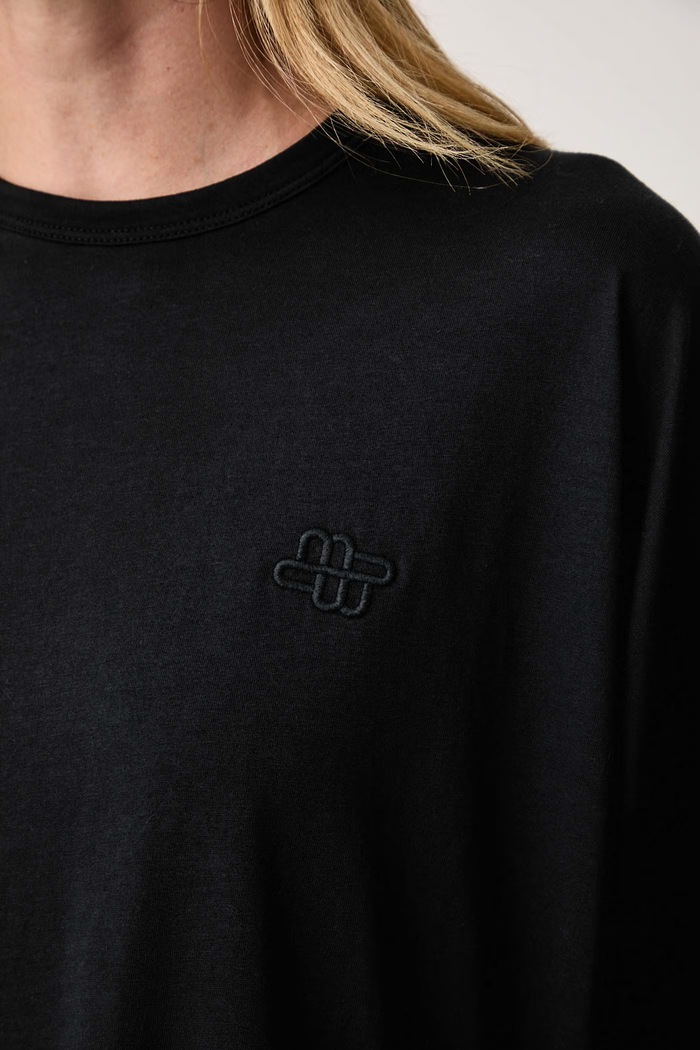 T-shirt oversize damski bawełniany LANSTER MUNTHE 263110326360 czarny