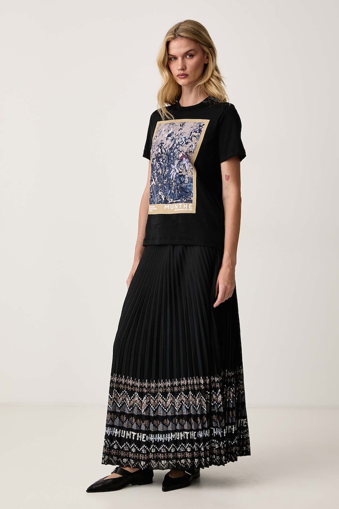 MUNTHE T-shirt damski bawełniany VURANUS 263110126360 czarny AW26