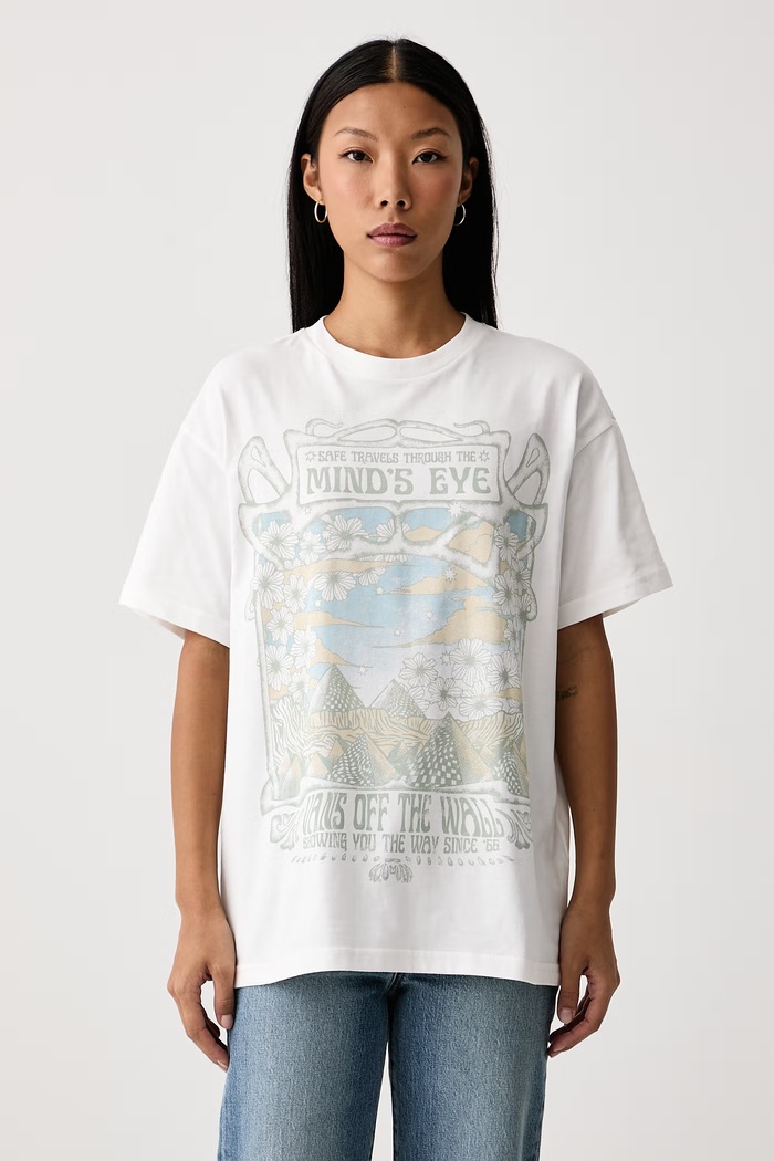 Vans Тениска дамска от памук бял VN0010F4WHT1