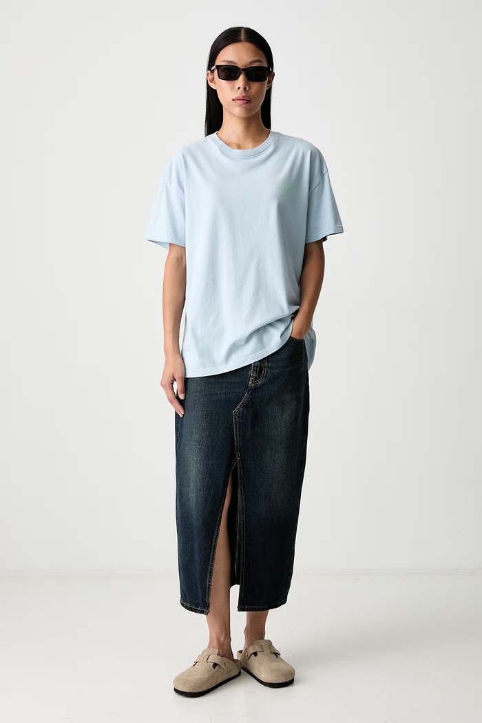 Vans T-shirt oversize damski bawełniany VN00109CH901 niebieski AW26