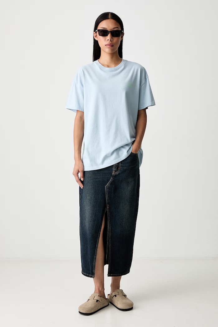 Vans T-shirt oversize damski bawełniany VN00109CH901 niebieski AW26
