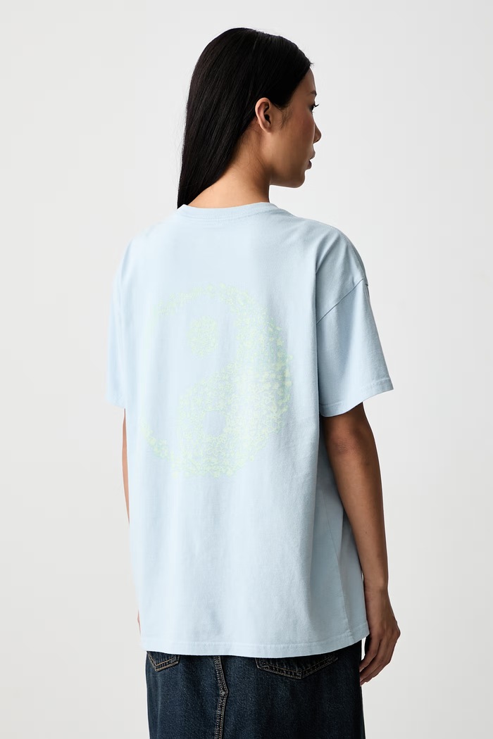 Odzież Vans T-shirt oversize damski bawełniany VN00109CH901 niebieski