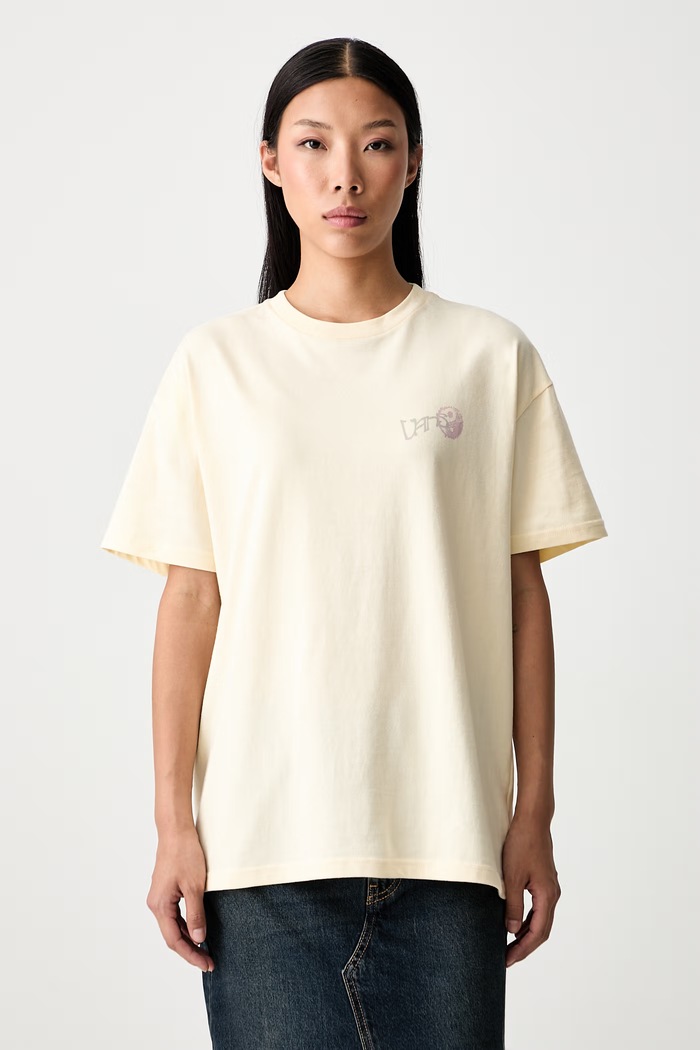 Vans T-shirt damski bawełniany żółty VN00109CGRZ1